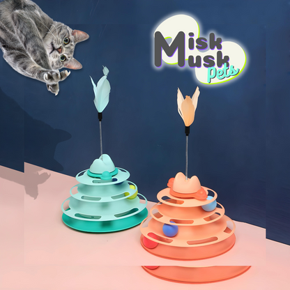 Ping-pong 360º for cats "Colorful Pyramid"