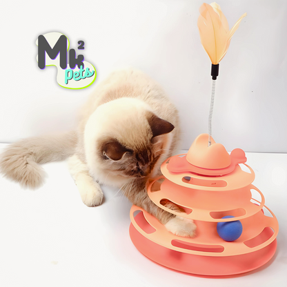 Ping-pong 360º for cats "Colorful Pyramid"